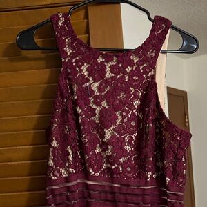 Speechless Burgundy Lace Backless Dress